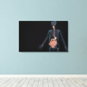 ヒト消化器系の配置 キャンバスプリント (インサイチュ (ウッドフロア))