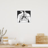 ヒト肺の医療図 ポスター (キッチン)