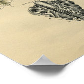 ヒト脊髄神経解剖学1902ヴィンテージプリント ポスター (角)