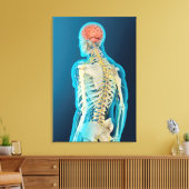 ヒト脳および脳幹の医学的イラストレーション キャンバスプリント (インサイチュ (リビング))