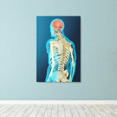 ヒト脳および脳幹の医学的イラストレーション キャンバスプリント (インサイチュ (ウッドフロア))