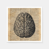 ヒト脳ヴィンテージイラストレーション辞書アート スタンダードカクテルナプキン (正面)