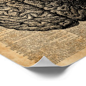 ヒト脳ヴィンテージイラストレーション辞書アート ポスター (角)