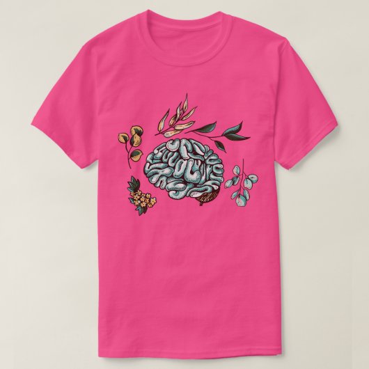ヒト脳花葉 Tシャツ (デザイン正面)