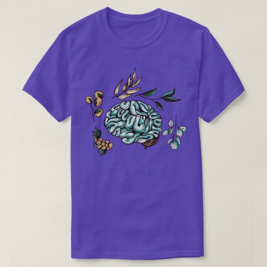 ヒト脳花葉 Tシャツ (デザイン正面)