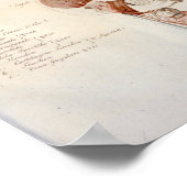 ヒト脳解剖学プリントフランスのヴィンテージ ポスター (角)