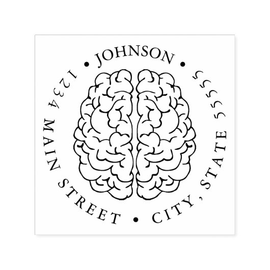 ヒト脳還元ラベルイラストレーション セルフインキングスタンプ (デザイン)