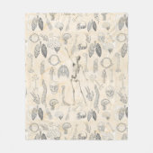 ヒト解剖学ヴィンテージ フリースブランケット (正面)