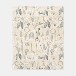 ヒト解剖学ヴィンテージ フリースブランケット