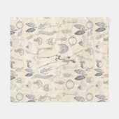 ヒト解剖学ヴィンテージ フリースブランケット (正面(横))