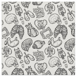 ヒト解剖学風変わり科学バイオスカルハロウィーン ファブリック