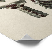 ヒト頸筋解剖学ヴィンテージプリント ポスター (角)