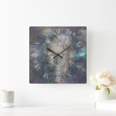 ヒト顔マスク スクエア壁時計 (ホーム)