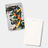 ヒト顔抽象芸術スタイル バッジ (正面＆裏面)