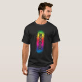 ヒトDNAストランドレインボーカラフル Tシャツ (正面フル)
