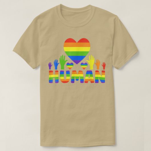 ヒトLGBTプライドカ誇りを持ったーリスビアン&ゲイT-Shi Tシャツ (デザイン正面)