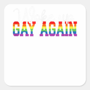 ヒトLGBT国旗のゲイ月が再びゲイを起こした スクエアシール