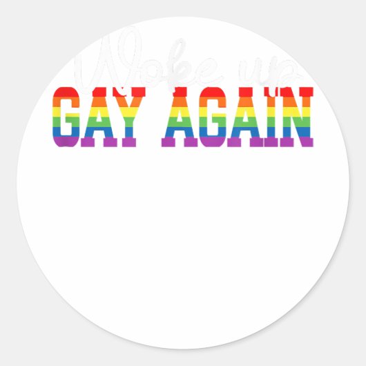 ヒトLGBT国旗のゲイ月が再びゲイを起こした ラウンドシール (正面)