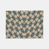 ヒドゥンガーデンデザインブルー フリースブランケット (正面(横))