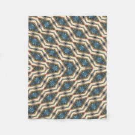 ヒドゥンガーデンデザインブルー フリースブランケット