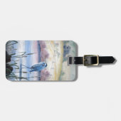 ヒドゥンバレーブルーヘロンパステルアクリルアート ラゲッジタグ (正面横)
