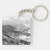 ヒドゥンレイクグレイシャーナショナルパーク白黒 キーホルダー (裏面)