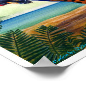 ヒドラドラゴンオンビーチドラゴンプリント ポスター (角)