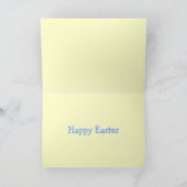 ヒナ、卵、花を持つイースターバスケット シーズンカード (内部)