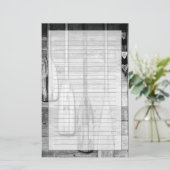 ヒノキつるの木の小屋に櫓が2本 便箋 (スタンド正面)