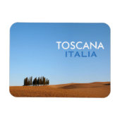 ヒノキと文字の長方形トスカーナ磁石 マグネット (横)