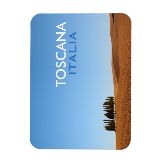 ヒノキと文字の長方形トスカーナ磁石 マグネット (縦)
