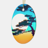 ヒノキと満月 セラミックオーナメント (左)