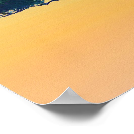 ヒノキと満月 ポスター (角)