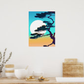 ヒノキと満月 ポスター (キッチン)