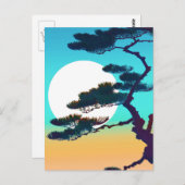 ヒノキと満月 ポストカード (正面/裏面)