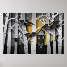 ヒノキの森とこうもり ポスター