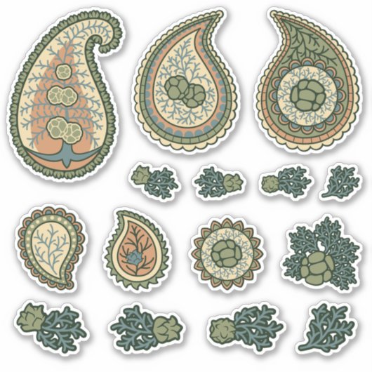 ヒノキペイズリーアイコンセット シール (正面)