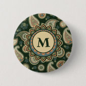 ヒノキペイズリーパターンボタン 缶バッジ (正面)