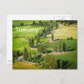 ヒノキ並木道トスカーナ文字葉書 ポストカード (正面/裏面)