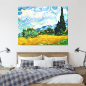 ヒノキ付きホイートフィールド キャンバスプリント (インサイチュ (寝室))