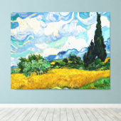 ヒノキ付きホイートフィールド キャンバスプリント (インサイチュ (ウッドフロア))