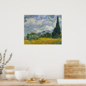 ヒノキ付きホイートフィールド ポスター (キッチン)