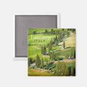 ヒノキ付きワインディング道路、トスカーナ文字磁石 マグネット (正面/裏面)