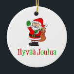 ヒバジュルアフィンランドクリスマスサンタオーナメント セラミックオーナメント<br><div class="desc">Hyvaa Juluaフィンランドのクリスマスサンタオーナメント。フィンランド語で「メリークリスマス」と言うと、この可愛いHyvaa Julua Finnishオーナメント。フィンランド素晴らしの家庭のクリスマスののまわりに時間のための装飾。</div>