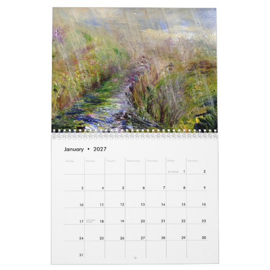 ヒバリによる元の芸術の景色2013のカレンダー カレンダー (1月 2027)