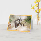 ヒヒのラッシュアワー カード (黄色い花)