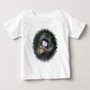 ヒヒの顔の乳児のクリーパー ベビーTシャツ