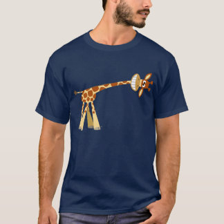 ヒヒヒヒ!!かわいい漫画キリン男性Tシャツ Tシャツ