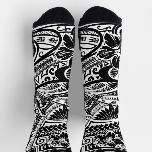 ヒビシクスポリネシアの部族ハワイ諸島Wht ソックス (上部)