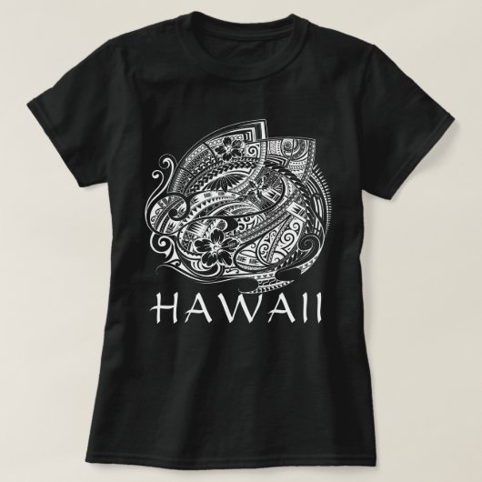 ヒビシクスポリネシアの部族ハワイWht Tシャツ (デザイン正面)